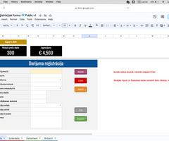 Pārdošanas darījumu uzskaites forma Google Sheet