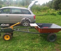 Обрабатываю участки мотоблоком